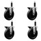 Service Caster 5'' Phenolic Swivel 1'' Expanding Stem Caster Set with Brake, 4PK SCC-EX20S615-PHR-PLB-1-4 - alternate 1